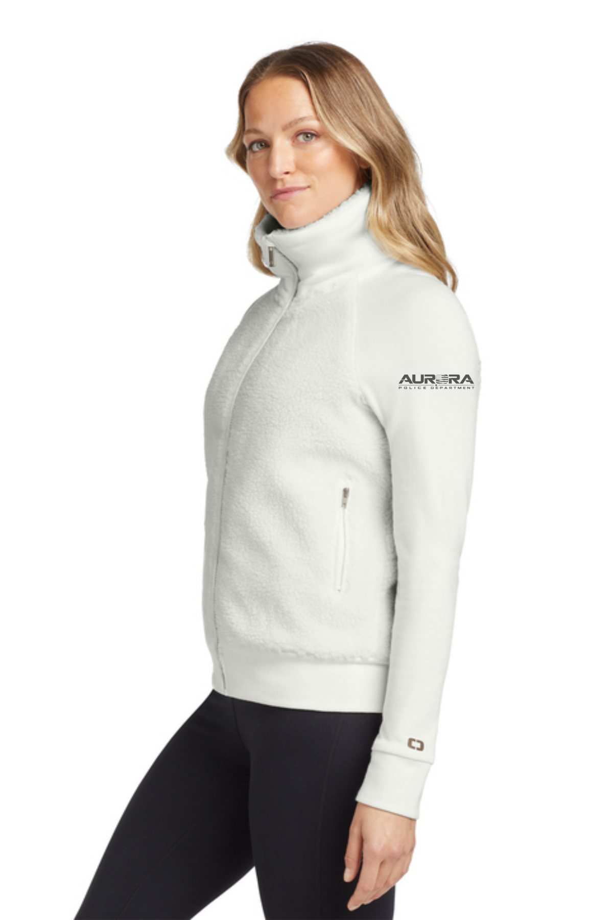 Women's Sherpa Hybrid Jacket, Aurora Police badge logo