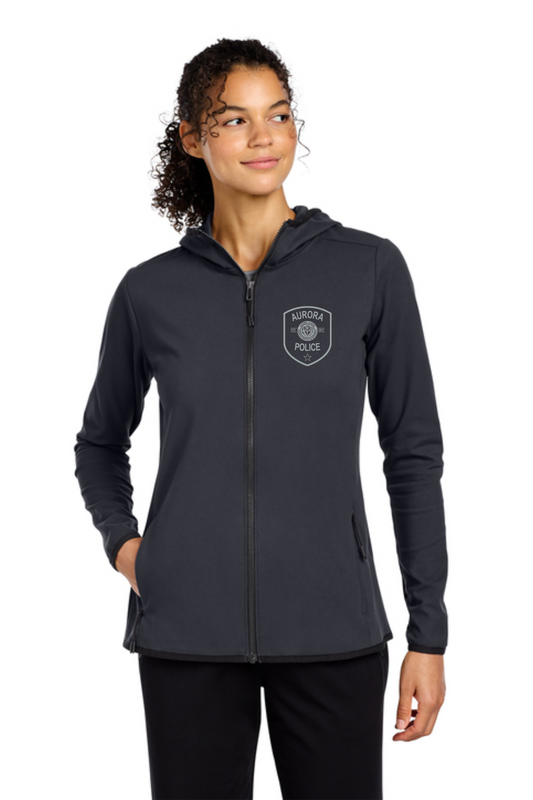 Women's Athletic Windbreaker Jacket, Aurora Police badge logo