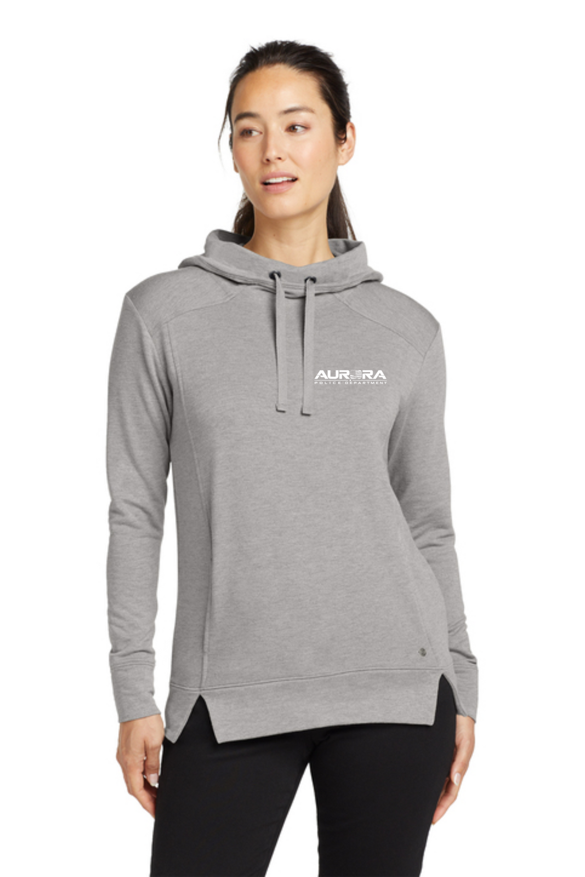 Women's Fashion Cut Hoodie, Aurora Police badge logo
