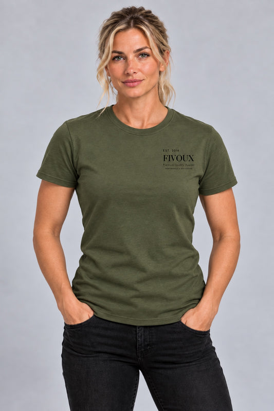 Fivoux Women's Signature T-Shirt — Classic product model photo