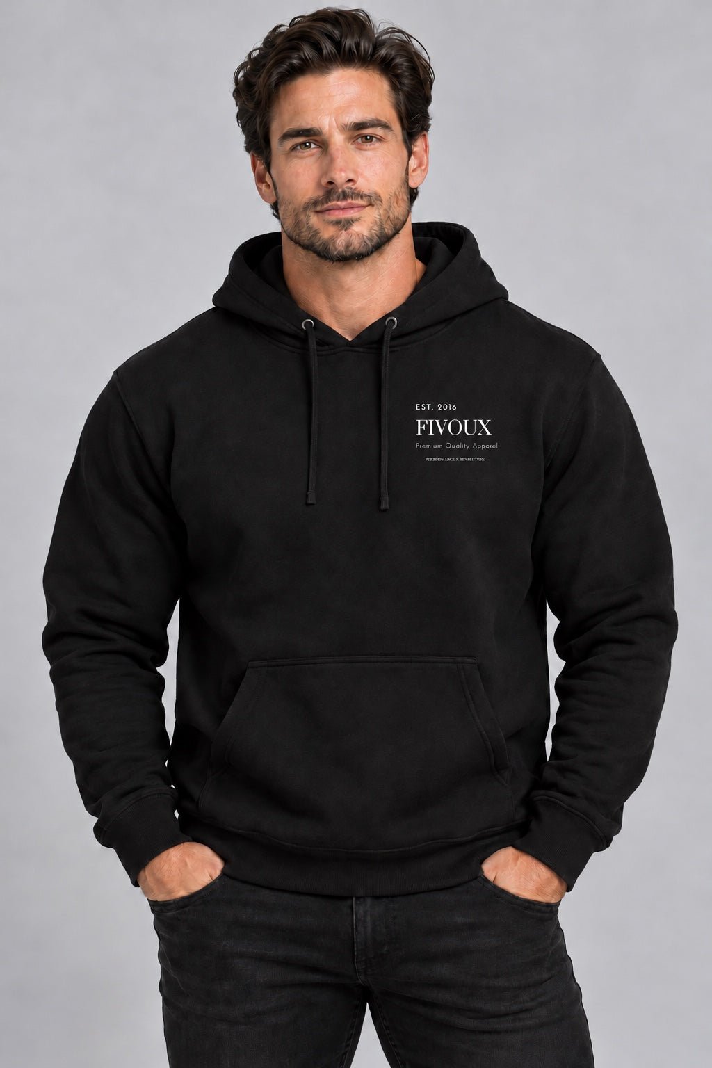 Fivoux Men's Everyday Hoodie — Classic product model photo